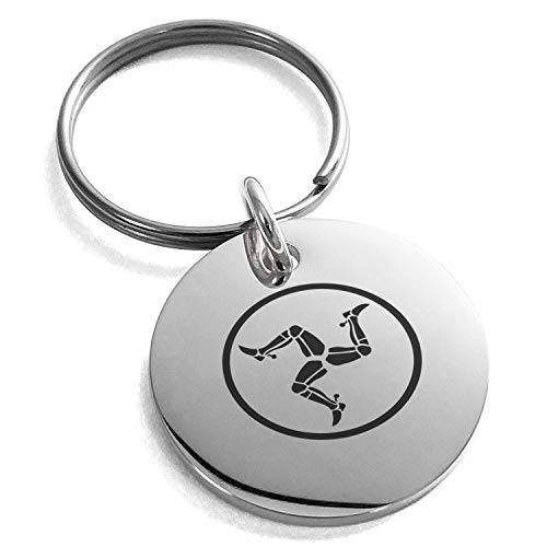 Acier Inoxydable Triskelion Celtique à Trois Pattes île de Man Petit Porte-clés avec breloque médaillon Cercle Charme