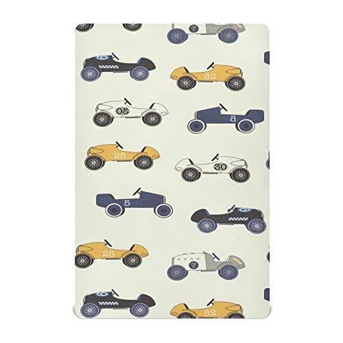 Image of Race Cars Baby Crib Sheets Soft Toddler Bed Sheets Breathable Mattress Cover Baby Bed Sheets for Crib Mattress Unisex Newborn Boy, 39 * 27 * 5in