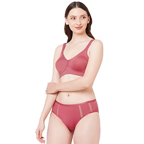 Image of SOIE Women Full Coverage Minimiser Bra with High Waist Brief Set