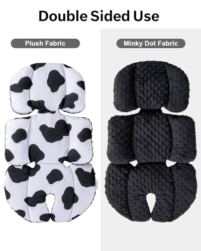 Image of THE KENKYO Infant Car Seat Insert with Extra Headrest for Preemie to Toddler, Adjustable Baby Car Seat Head Support with Shoulder Pads, Breathable Air Mesh & Mink Dot Newborn Carseat Insert