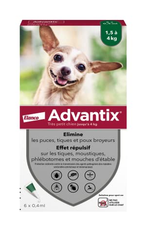 ADVANTIX 6 pipettes antiparasitaires - Pour tres petit chien de 1,5 a 4kg