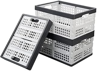 Joyeen 3 Packs Collapsible Storage Crate, Plastic Folding Basket