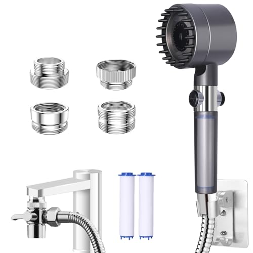 Accesorio rociador de manguera de fregadero para grifo, accesorio rociador de grifo de bañera con 5 adaptadores para ducha de mascotas, lavado de cabello, baño de bebé, cabezal de ducha de