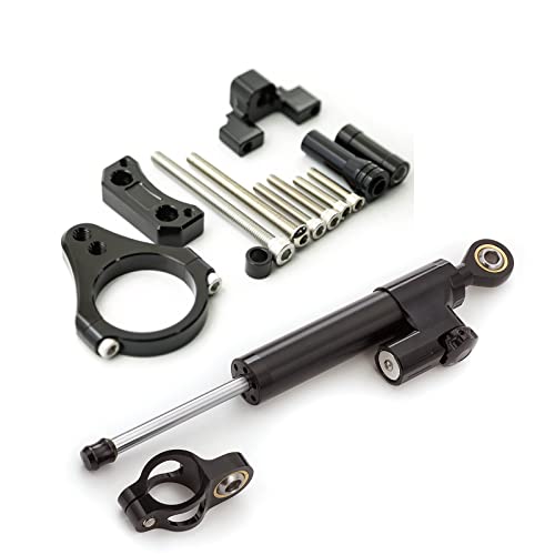 Convient pour Scooter Kugoo G-booster - Amortisseur de direction CNC pour moto - Stabilisateur de direction - Amortisseur de direction - Support de montage à serrage 50mm - Kit de support noir