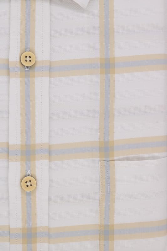 Image of 7-DAYS Men's Premium Check Shirt - 100% Cotton, Tailored Fit (Between Slim & Regular), Full Sleeve, with Pocket - Smart Office & Casual Look