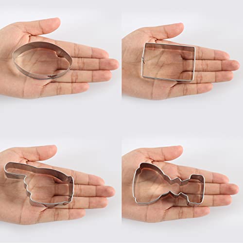 Football Cookie Cutter Set Stainless Steel With Jersey, Helmet, Football, Fan Hand, Trophy Cup, International Sport Themed Dough Fondant Biscuits Molds #TOP5