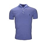 polo ralph lauren short sleeve-knit polo, blu (campus blue heather 2v3a), xxl uomo