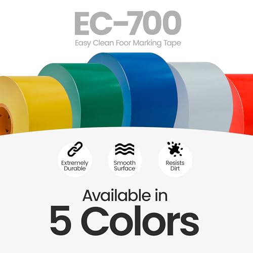 Image of DuraMark EC700 Floor Marking Tape for Concrete and Pavement | Industrial Marking Tape for Warehouses | Long-Lasting | High Durability, White, 4 Inches by 36 Feet