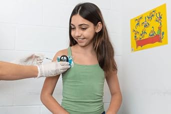Buzzy - Vaccine & Clinical Hospital Starter Kit -2x Buzzy XL Healthcare, 4x DistrACTION Cards, 1x DistrACTION Poster, Bravery Badges, Window Clings -Eases Needle Pain & Fear -Numbing Cream Alternative