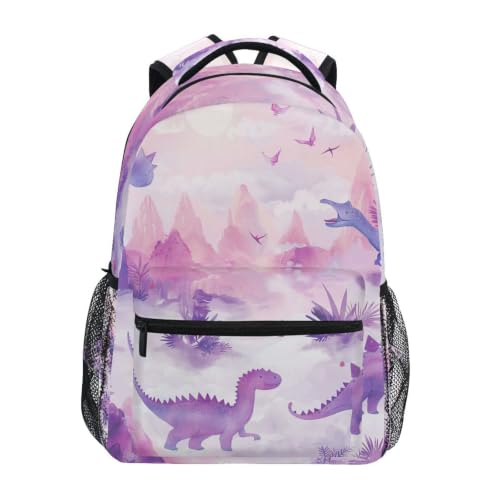 Sac à dos scolaire violet sur le chemin de l'école primaire
