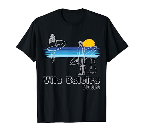 Vila Baleira Madeira - Surfing Beach Surf Guy Mädchen mit Hund T-Shirt