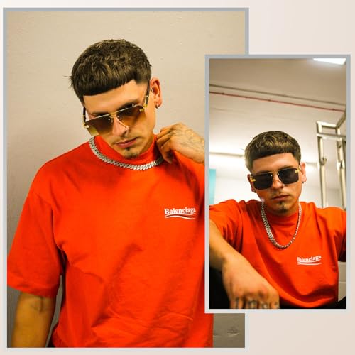 Image of Aviator Sunglasses for Men Women Half Frame Vintage Shades UV400