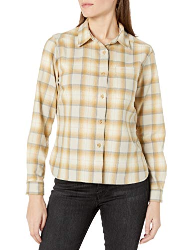 Pendleton Women's Wool Lodge Shirt, Gold/tan Ombre, Medium