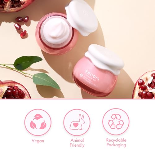 FRUDIA Pomegranate Nutri-Moisturizing Face Cream, Korean Face Moisturizer w/63% Pomegranate Extract, BL-FILL UP & Vegan Collagen for Anti-Aging (0.35 fl oz)