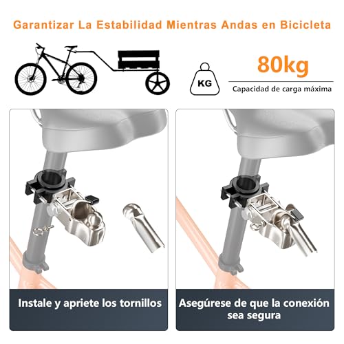 Miniatura 4 de Nicedack - Enganche De Remolque Universal Para Bicicleta, Acero Galvanizado, Plata, 2da Generación