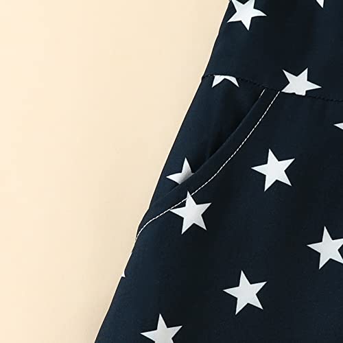 Vchoohce 4Th Of July Baby Girl Boy Outfit American Flag Suspender Romper Star Striped Overalls Shorts Jumpsuit With Pockets (Star Striped-Eagle,3-4T) #TOP5