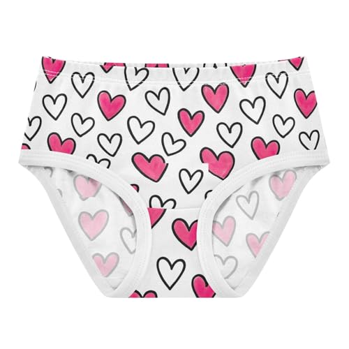 Joisal Toddlers Underwear Floral 2t Cotton Panties for Girl Colorful Kids Undies Briefs White Pink Hearts Cartoon