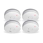 ELRO FS1801 smoke detector complies with European standard EN14604-4 pieces, pack of 4, White