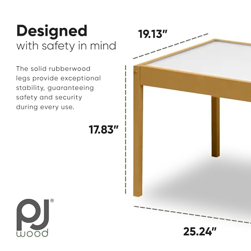 PJ-Wood-3-Piece-Solid-Rubberwood-Table-and-Chairs-Set-with-Natural-Finish-Rounded-Edges-and-Corners-and-Wipeable-Dry-Erase-Surface PJ Wood 3 Piece Solid Rubberwood Table and Chairs Set with Natural Finish Rounded Edges and Corners and Wipeable Dry Erase Surface