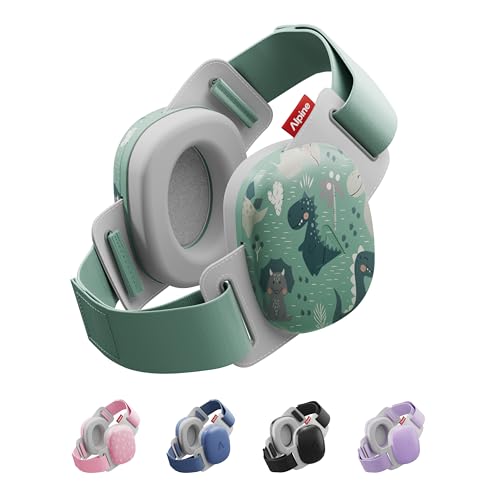 Image of Alpine Muffy Baby Comfort - Protects Hearing for Babies and Toddlers - CE & ANSI Certified - Headband for Safe fit & Comfort - Adjustable for Ages 3-48 Months - 24dB Sound Reduction, Dinos