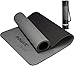 POWRX Yogamatte Deluxe inkl. Tragegurt + Tasche I Gymnastikmatte Übungsmatte 171x61x0,8cm rutschfest für Yoga Pilates I WELTNEUHEIT einzigartige Innovative 3-Lagen-Technologie Grau + Schwarz
