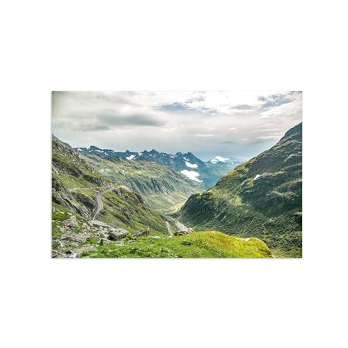 Tableau sur toile de qualité supérieure paysage de montagne moderne sans cadre