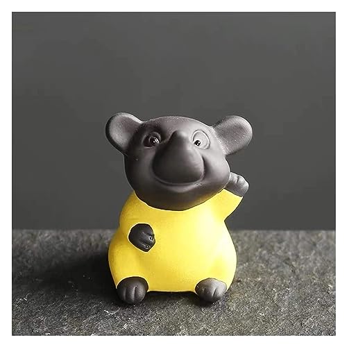 Figurine de rat en argile violette faite main pour la cérémonie du thé