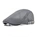 VOBOOM Men Breathable mesh Summer hat Adjustable Newsboy Beret Ivy Cap Cabbie Flat Cap MZ124 (Gray)