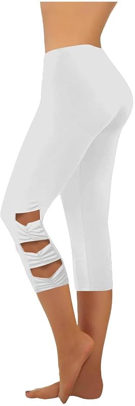 Capri Leggings for Women High Waisted Capris Leggings Yoga Pants Summer Beach Vacation Tights Cropped Trousers