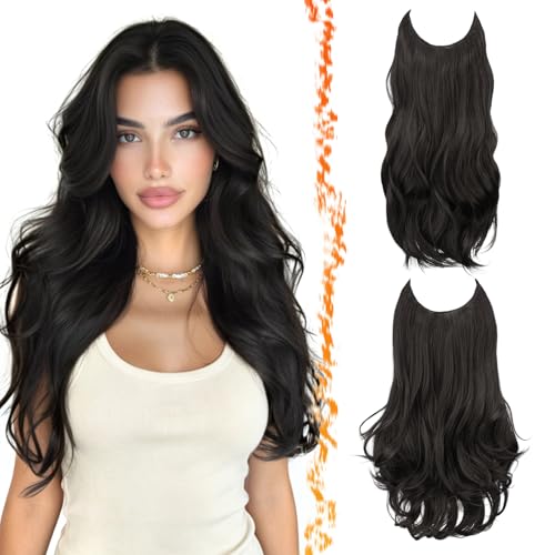 Extensions de cheveux fil invisible avec clips invisibles et effet dégradé naturel
