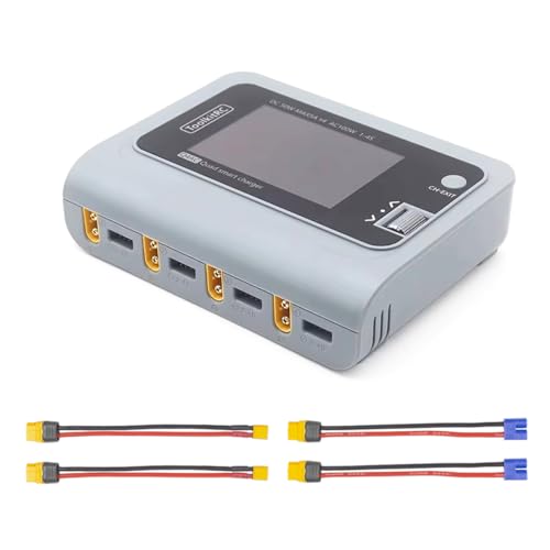 ToolkitRC Q4AC RC Battery Charger 4x50W 4 Ports 1-4S Lipo AC DC Smart Charger XT60 with XT30...
