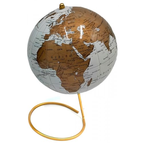 Hogar y Mas Globo TERRAQUEO Mesa Dorado 14X14X22CM