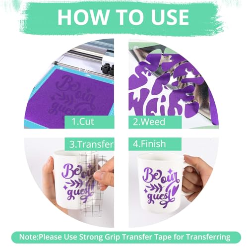 Htvront SG-JST-0819-US Blue Shimmer Permanent Vinyl For Cricut Machine, Blue Glitter Permanent Vinyl Rolls - 12 Inch X 8 Ft Adhesive Vinyl For Cricut, Silhouette, Cameo, Signs, Scrapbooking, Craft, Die Cutters thumb #6