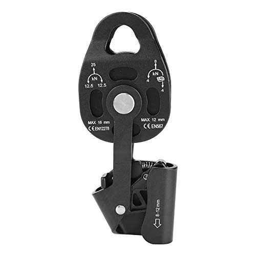 SPYMINNPOO Single Rope Pulley with Block, Safety Equipment Heavy Duty Magnalium Alloy Pully for Climbing Aerial Work
