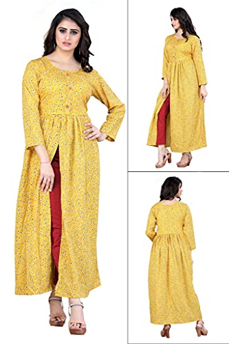 Image of H.E HAMZA ENTERPRISER Printed Crepe Material Brown Western Dress For Women