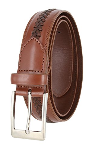 Men's Crossweave Braided Woven Laced Leather Dress Casual Belt 1-3/8" = 35mm wide4