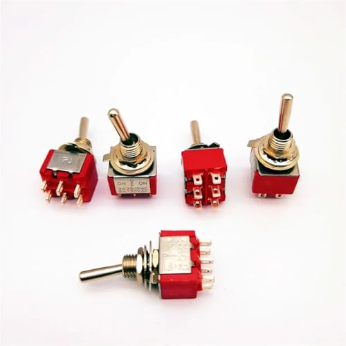 Interruptor de palanca de 6mm ON-OFF-ON para evitar cortocircuitos en fuentes dobles