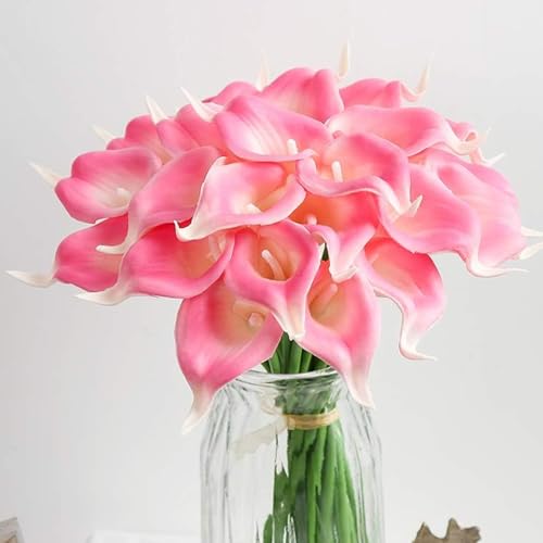 TIED RIBBONS 10 Pcs Artificial Calla Lily Flowers Bunch for Vase ...
