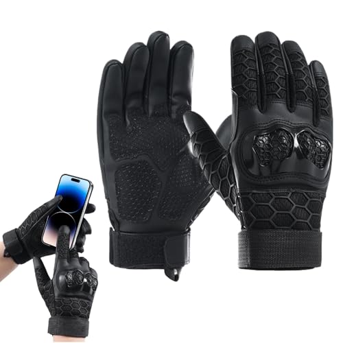 Gants de moto tactiles et antidérapants avec renforts de phalanges rigides