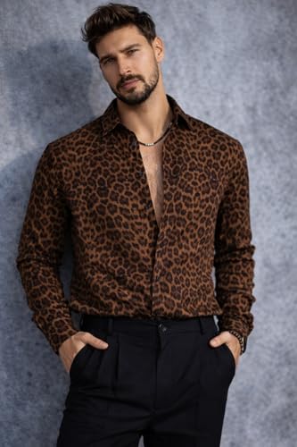 Image of Foomer Brown Solid Self Design Opaque Party Shirts