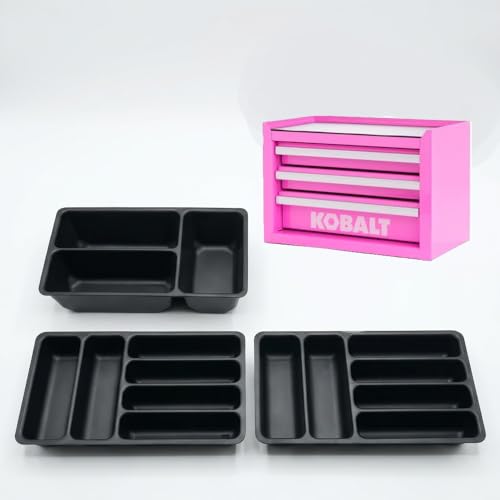 3 Pcs Tool Box Organizer Tray Divider Set for Kobalt Mini 3-Drawer ToolBox Compatible with Both Old & New Version Tool Desk Drawer Organization Toolbox Accessories&Organizer.
