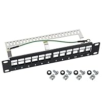 HMF Panneau De Brassage UTP Keystone 10 Pouces 1U 10 Ports RJ45 - Gris Clair