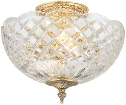 Crystorama Milton 2 Light Olde Brass Semi Flush Mount