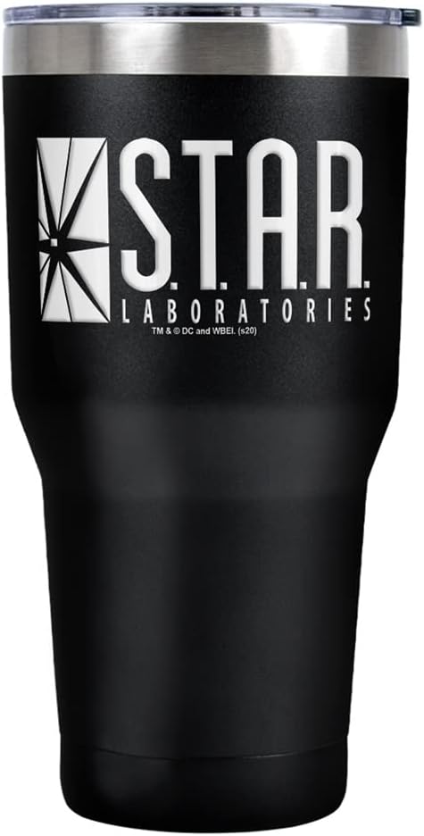 The Flash S.T.A.R. Stainless Steel Tumbler 30 oz Coffee Travel Cup, Vacuum Insulated & Double Wall with Leakproof Sliding Lid