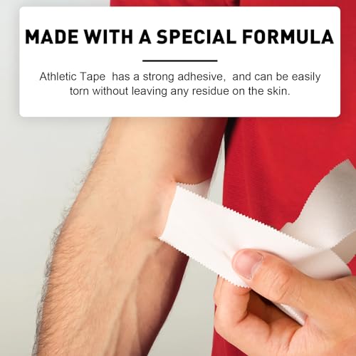 Image of CHMI Athletic Tape,White Sports Tape (20 Pack), 200 Yards Rolls Very Strong Easy Tear NO Sticky Residue Best Tape for Gymnastics Climbing Bat Injuries Medical (1.5 Inch X 200 Yards).
