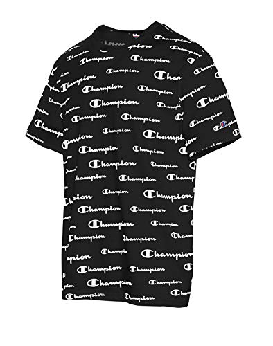 Champion Men's Sportstyle Logo TEE, Solid Scripts Black, Small