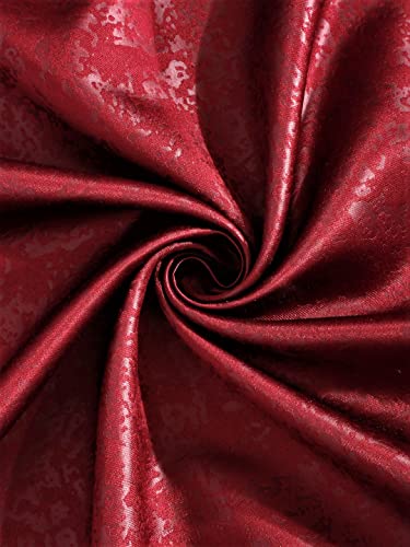 Image of Home Sizzler 2 Pieces Blackout Textured Eyelet Polyester Door Curtains - 7 Feet, Maroon