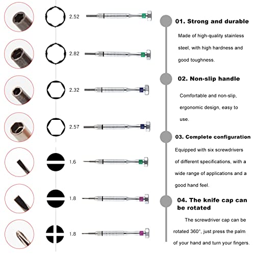 Kit combinado de herramientas para reparacion de gafas miniatura 3