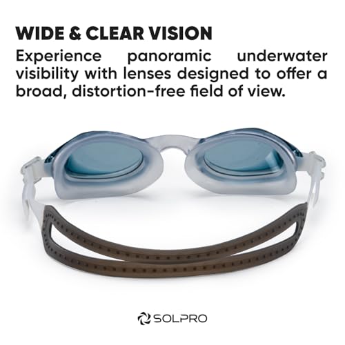 Image of Solpro Clear Wave Unisex Adult Swimming Goggles for Women,Men,Boys,Girls,Teenagers,Athletes,Swimmers For Training,Competition in Swimming Pool,Beach,Water Sport, Park & Activties