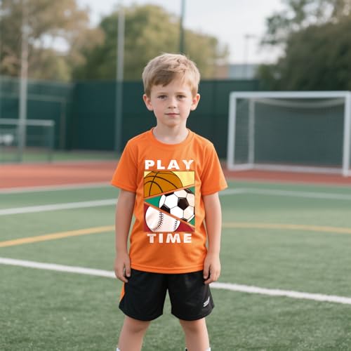 Boys T-Shirts Summer Basketball Baseball Soccer Graphic Kids Short Sleeve Cotton Tees Tops2